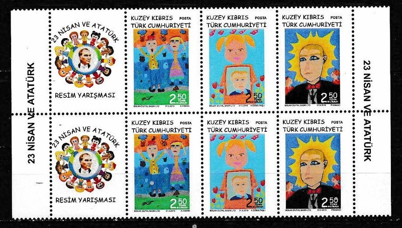 Northern Cyprus 2019 Children's Day Blk 6 with 2 Labels SC# 829 MNH Mint/NH