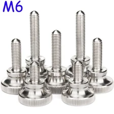 M6 - 1.0 Stainless Steel Round Knurled Thumb Screws Stepped Hand Grip Knob Bolts