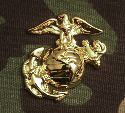 US MARINE CORPS USMC ENLISTED DRESS CAP INSIGNIA; REGULATION FULL SIZE
