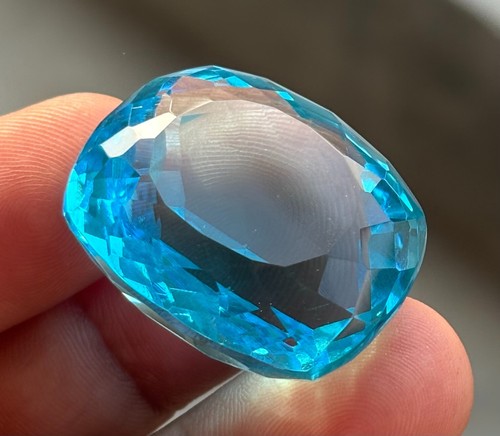 85+ Ct Natural Aquamarine Certified Cushion Cut Dazzling Lustrous Loose gemstone - Picture 5 of 10