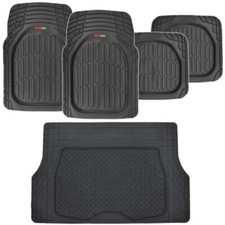Motortrend Deep Dish 5pc All Weather Floor Mats Cargo Set Black Tough Rubber Motortrend Deep Dish 5pc All Weather Floor Mats Cargo Set Black Tough Rubber