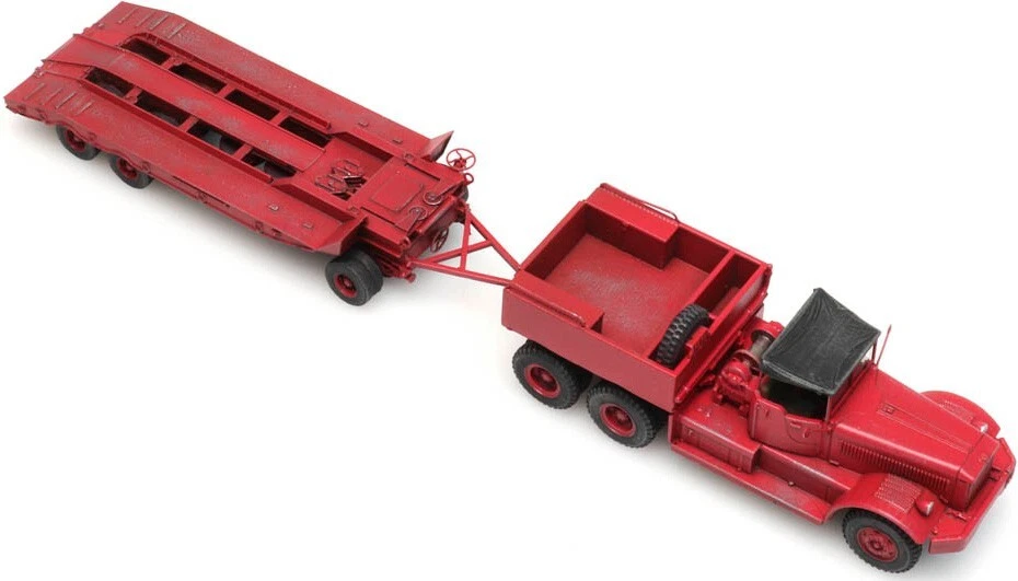 ARTITEC 387.430  Autocarro Diamond T con rimorchio rosso , uso  civile HO 1:87 - Immagine 2 di 4