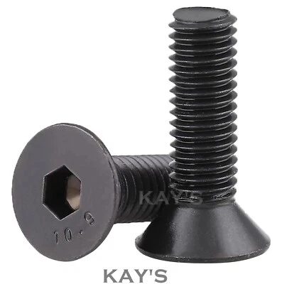 KAYFAST M3 COUNTERSUNK SCREWS ALLEN KEY SOCKET BOLTS SELF COLOUR BLACK HIGH TENSILE 10.9