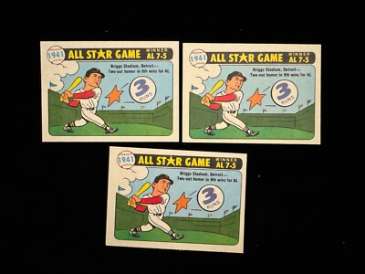 1981 Fleer Laughlin 1941 All-Star Game TED WILLIAMS complete set (3) variations