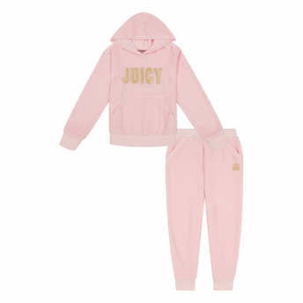 Juicy Couture Kids' 2-piece Velour Set Girls Bright Pink
