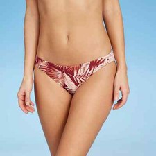 Juniors' Cheeky Bikini Bottom Xhilaration Clay Tropical Print Size XL 12-14 