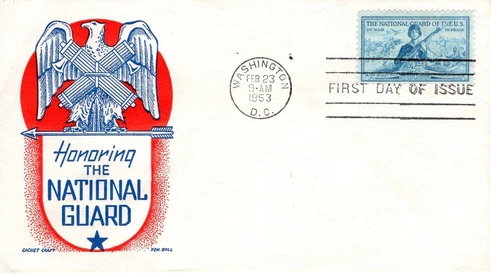 USPS #1017 3c National Guard FDC Ken Boll Cachet Craft ST3326