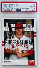 2021 Topps X Sports Illustrated Mike Trout 8.27.12 Cover White SP #/70 PSA 9 🔥