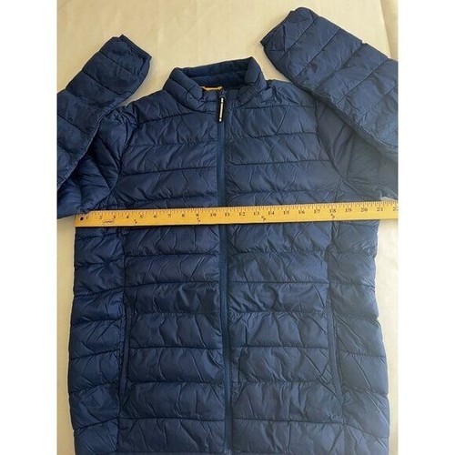 Old Navy Mens Puffer Jacket Small Blue Polyester Full Zip Packable Lightweight - Picture 6 of 11
