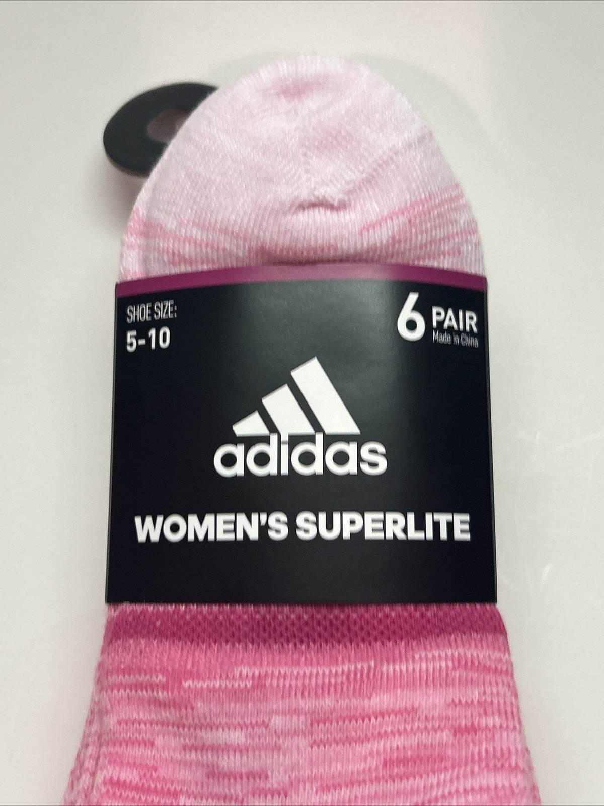 Adidas Women’s Socks Superlite No Show Athletic 6 Pairs Pink Shoe Size