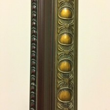 2" Ornate Gold Red Brown Picture Frame Moulding with Gray Highlight