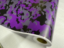 Purple Black Gray Camo Vinyl Car Wrap Sheet Free Tools 2 Feet Up 