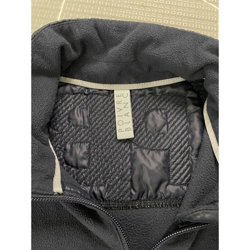 Poivre Blanc | 14 | Youth Girls Navy Full Zip Quilted Logo Fleece Jacket - Picture 4 of 6