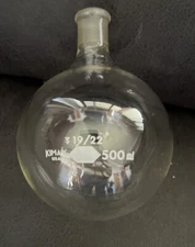 Kimble Kimax Glass 500mL Single Neck Round Bottom Boiling Flask 19/22