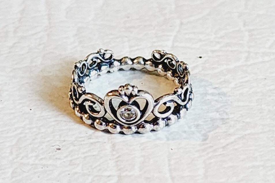 Pandora ALE My Princess Stackable Tiara CZ Ring Sterling Silver