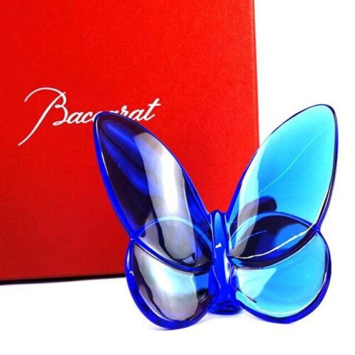 Baccarat 2102546 kryształ motyla szczęścia - szafirowy niebieski - figurka papillon - Zdjęcie 1 z 5