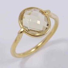 Faceted Crystal Quartz Ring 925 Sterling Silver Stacking Ring Christmas Gift