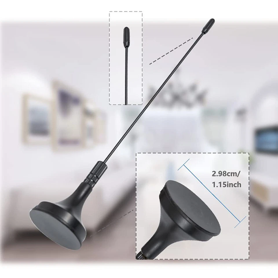 DVB-T HDTV Antenne für Smart TV 5dBi Indoor Digital TV Antenne mit Magnetfuß ... - Bild 4 von 4