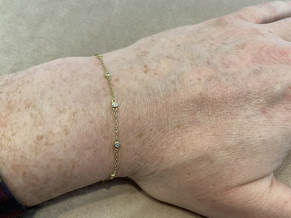 0.3 Carat Lab Created Diamond Bracelet Gold Plated 925 6.5” - 7.5” Inch - Image 2 of 4