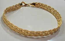 14k Gold Filled Braided Bracelet 7.25 inch Long