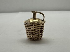 18K 3D Wine Cask Bottle Handled Jug Charm/Pendant Yellow Gold 2.7g