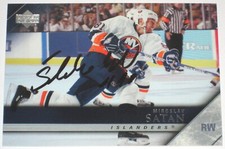 MIROSLAV SATAN SIGNED UPPER DECK NEW YORK ISLANDERS CARD AUTOGRAPH AUTO!!!