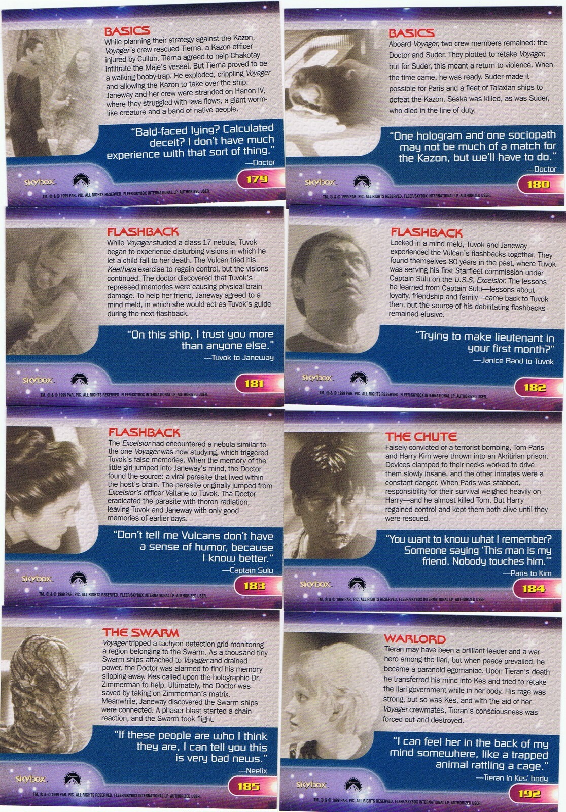 Star Trek Voyager Closer to Home by Fleer Skybox 1999 SINGLES $1 each+Discounts - Picture 2 of 3