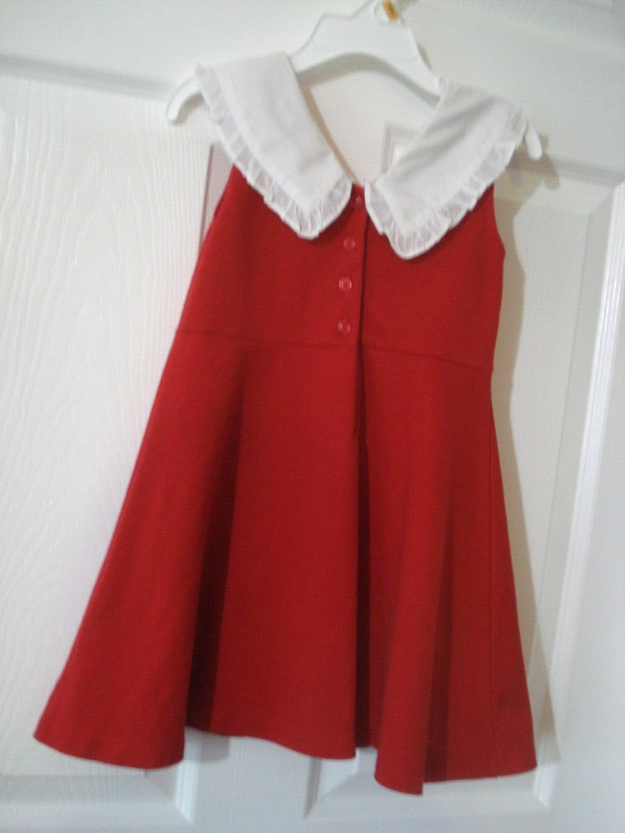 fitted lace wedding dress Scalloped Collar Tea Dress-Poppy Red
