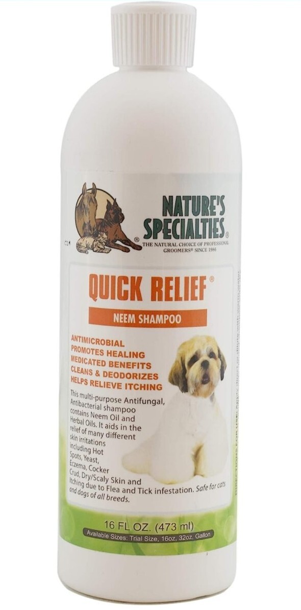 Nature's Specialties Quick Relief Neem Shampoo 16oz Antimicrobial Healing Itch