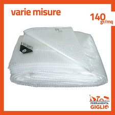 TELONE TELO TELI OCCHIELLATO TRASPARENTE BIANCO RETINATO IMPERMEABILE PVC B