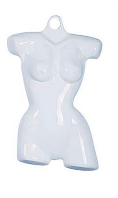 SSWBasics Economy Female White Shapely Plastic Torso Form - Fits Women s Sizes