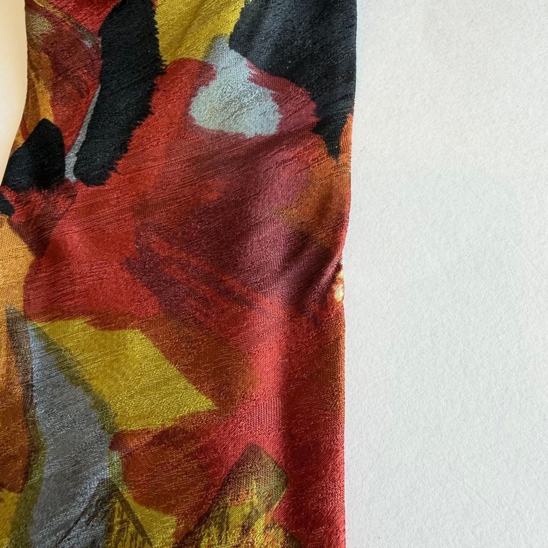 GIVENCHY Abstract Pattern Red/Orange Silk Tie All… - image 9