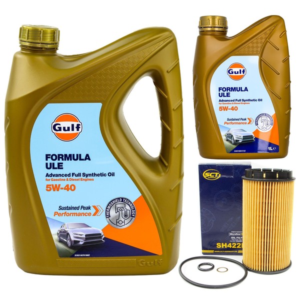 MotoröL Set Gulf Formula ULE 5W-40 6 Liter + ÖLfilter FüR Hyundai Tucson KIA 2.0-image
