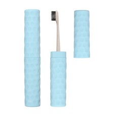 2 Pcs Travel Toothbrush Case, 8.1x1.4x1" Dot Toothbrush Holder, Sky Blue