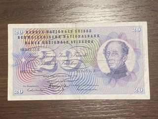 Schweiz 20 Franken 1968 Banknote