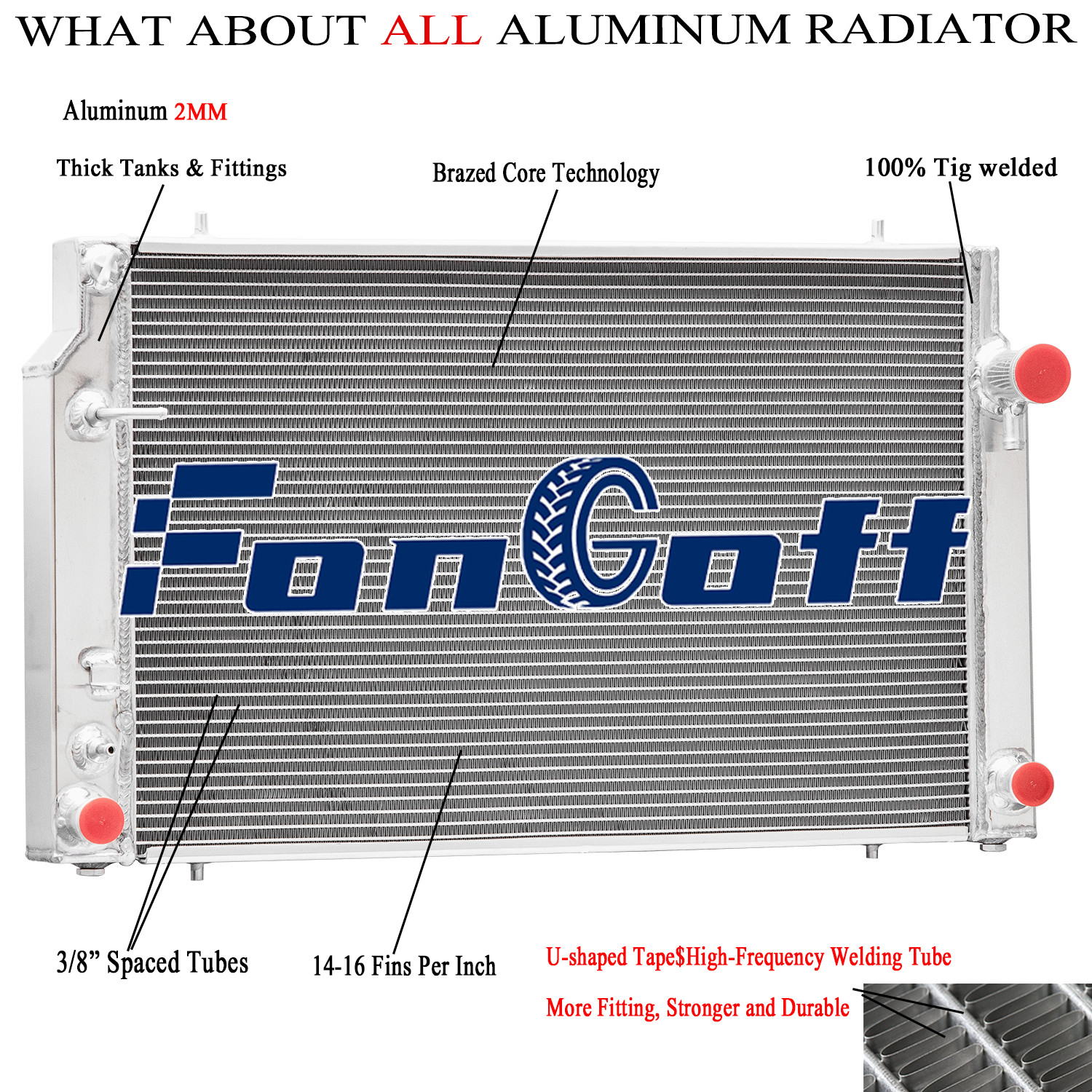 3 Rows Aluminum Radiator Fit 1975-1987 Jaguar XJ12 / 1976-92 Jaguar XJS 5.3L V12