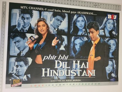 Phir Bhi Dil Hai Hindustani - Shahrukh Juhi - Original Hindi Movie Poster 27x37