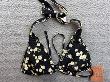 Shade  Shore Womens Large 12/14 Reversible Print Halter Triangle Bikini Top