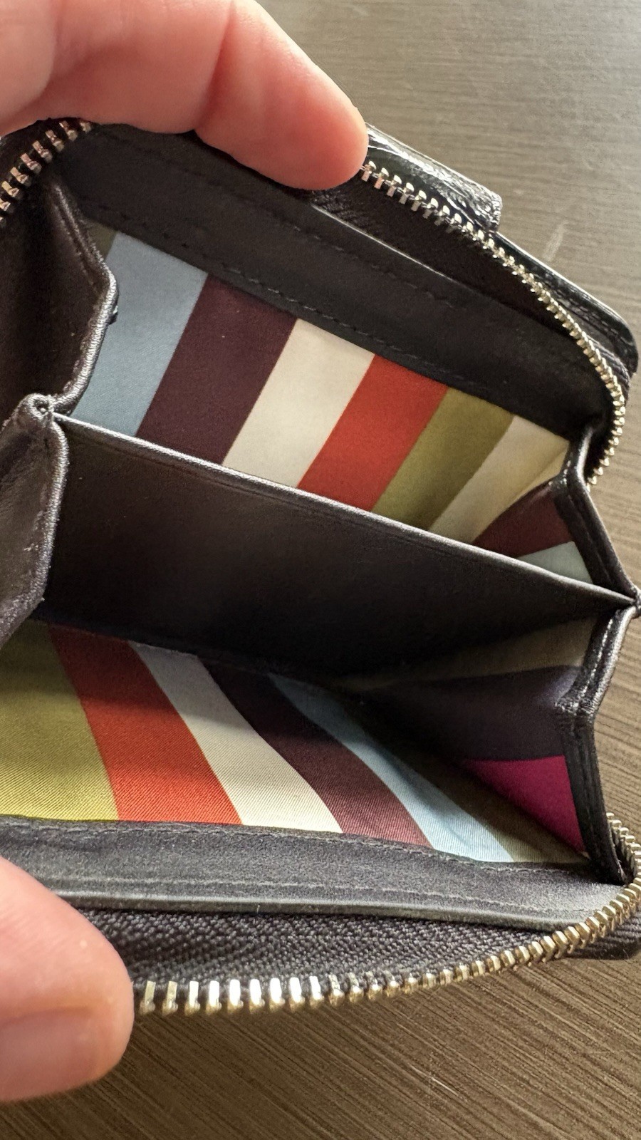 EUC 2008 Coach Legacy Signature Stripe Compact Wallet - Gem