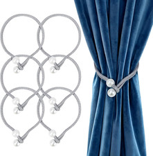 6 Stück Vorhang Raffhalter Halter, Curtain Holder Perle, Raffhalter für Vorhänge
