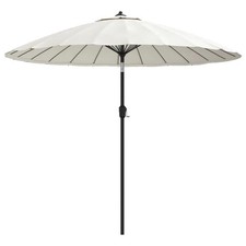 Parasol d'extérieur et mât avec aluminium 270 cm blanc sable Helloshop26 02_000