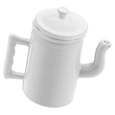 Retro Mini Coffee Pot Hinged Cover Metal Metal Dollhouses Kitchen Decoration
