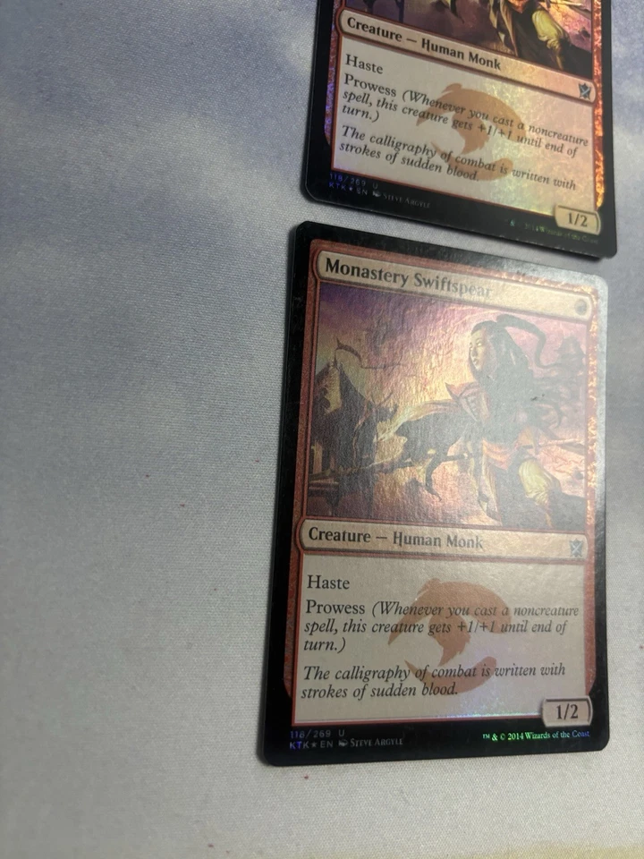 4X MTG Monastery Swiftspear FOIL Khans Of Tarkir Magic The Gathering Light Play - Image 4 of 4