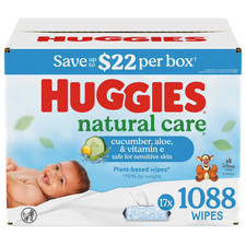 Huggies Natural Care Baby Wipes 1088 Count 17 Packs Sensitive Aloe Cucumber Bulk
