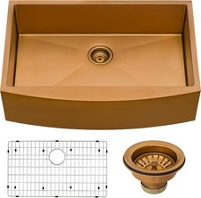 Ruvati RVH9660CP 30" Apron-Front Farmhouse Kitchen Sink Matte Bronze Copper Tone