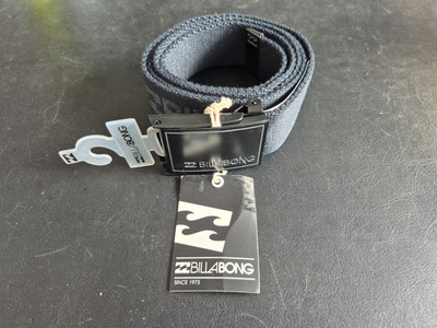 Billabong Gürtel Stoff Baumwolle Größe Onesize Schwarz Coporate Emblem Belt E6