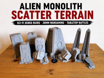 28mm Alien Monolith Gelände Set Sci-Fi Scatter Landschaft Wargaming Ruinen