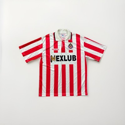 希少 90s vintage Guadalajara soccer jersey Vintage 90s Chivas Guadalajara Soccer Jersey Marval Mexico Sol