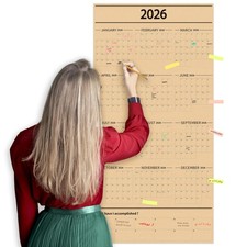 GuassLee Large Yearly Wall Calendar 2026, Full Year Calendar One Page, Jan 20...