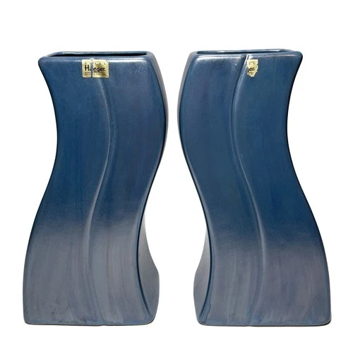 Royal Haeger New Modern 475-27 Blue Luster Vases